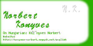 norbert konyves business card